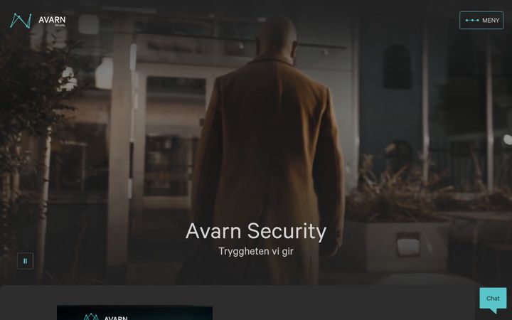 Screenshot stránky avarnsecurity.no