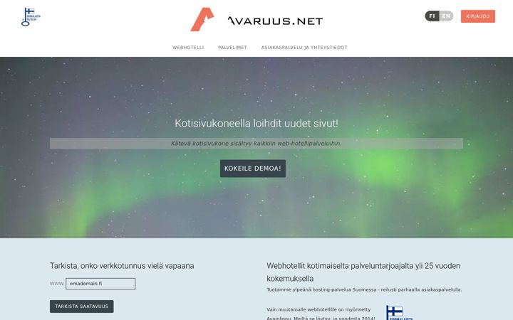 Snímek obrazovky avaruus.net