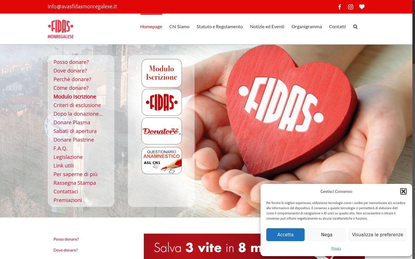 Captura de ecrã do banner de consentimento apresentado antes de qualquer interação