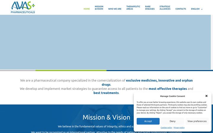 Screenshot of avaspharma.com
