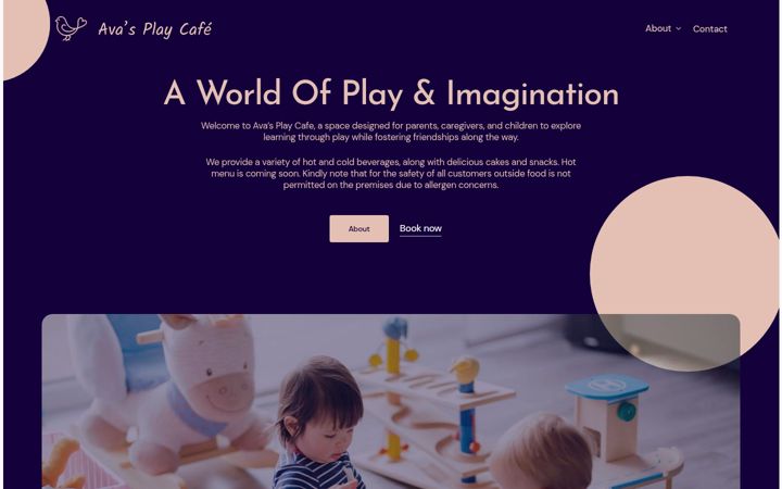 Screenshot of avasplaycafe.co.uk