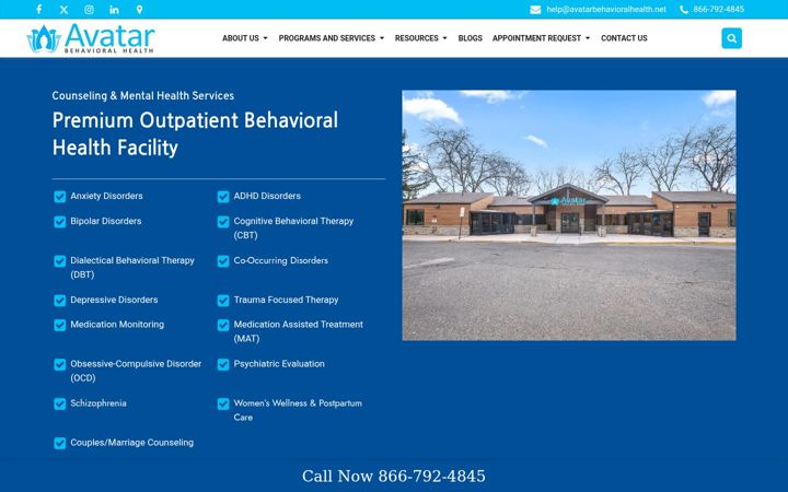 Screenshot of avatarbehavioralhealth.net