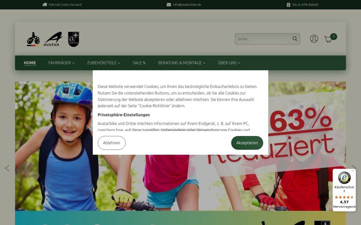 Screenshot of avatarbike.de