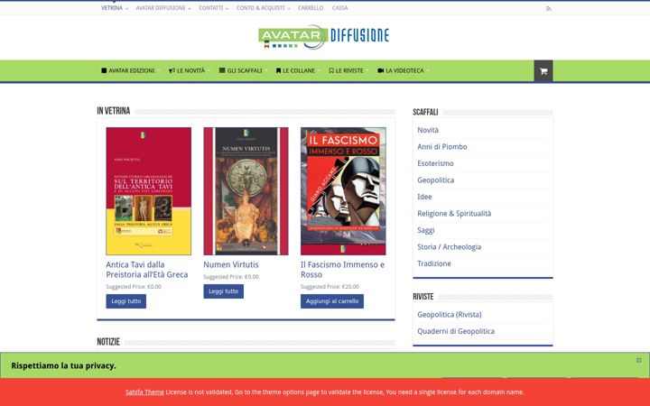 Screenshot of avataredizioni.com
