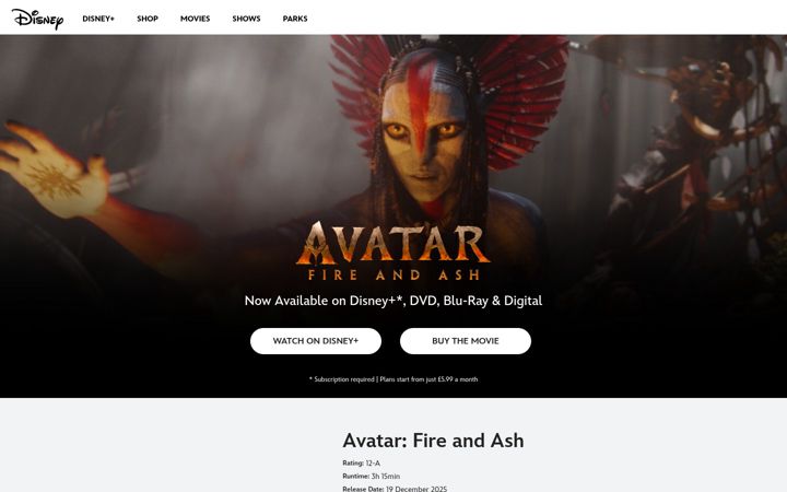 Screenshot of avatarfireandashmovie.co.uk