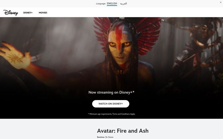 Screenshot of avatarfireandashmovie.me