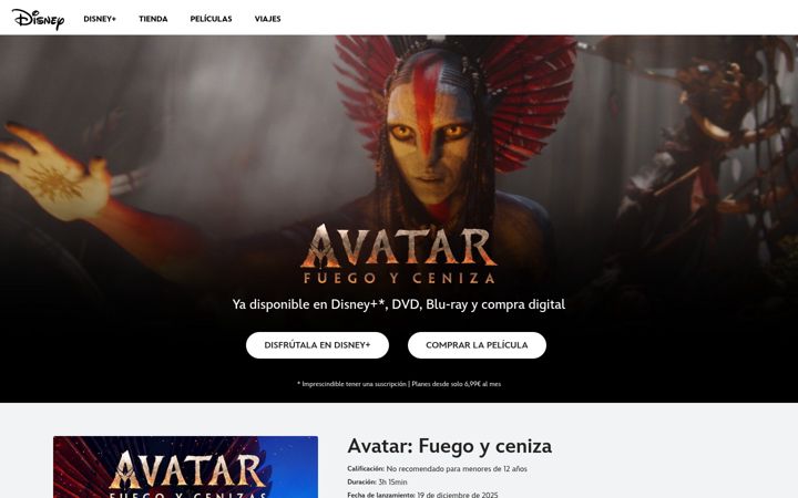 Екранна снимка на avatarfuegoycenizapelicula.es