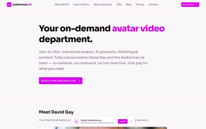 Screenshot of avatarman.uk