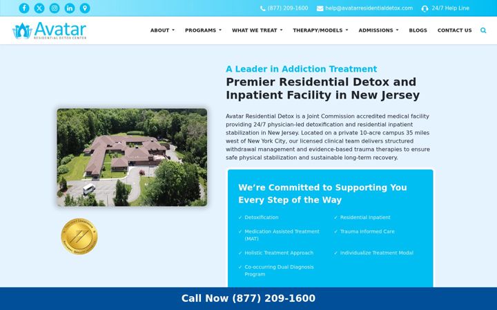 Screenshot of avatarresidentialdetox.com
