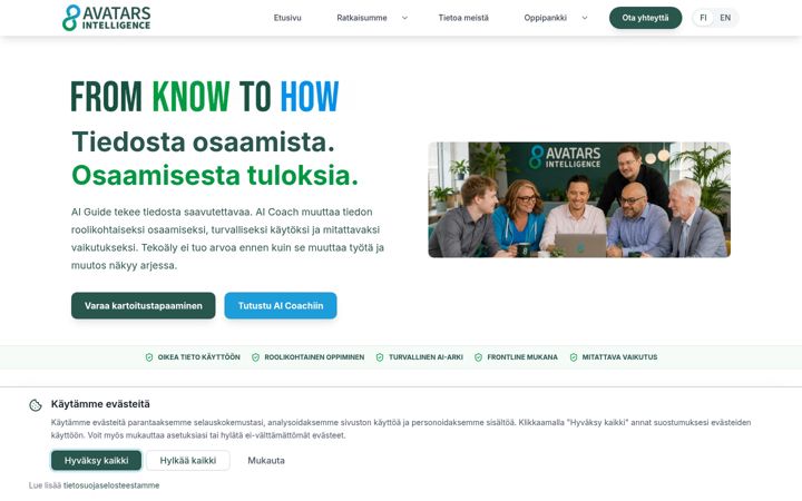 Screenshot of avatarsintelligence.fi