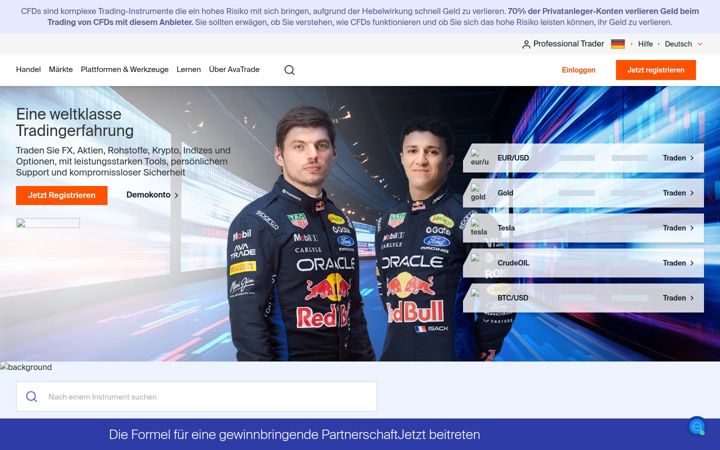 Screenshot of avatrade.de