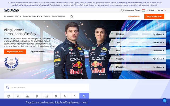 Screenshot of avatrade.hu