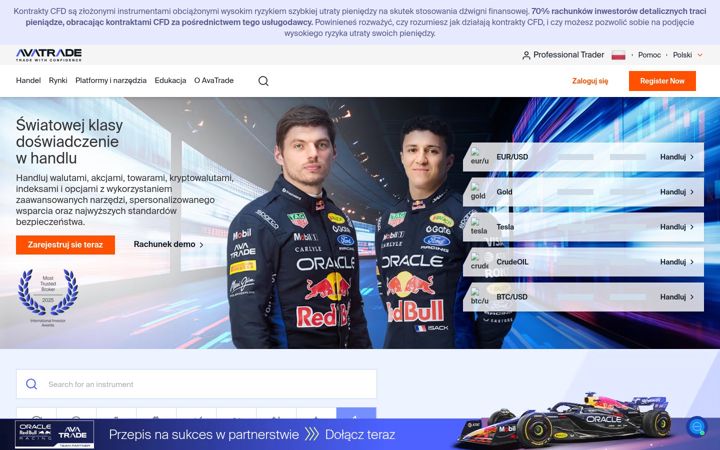 Screenshot of avatrade.pl