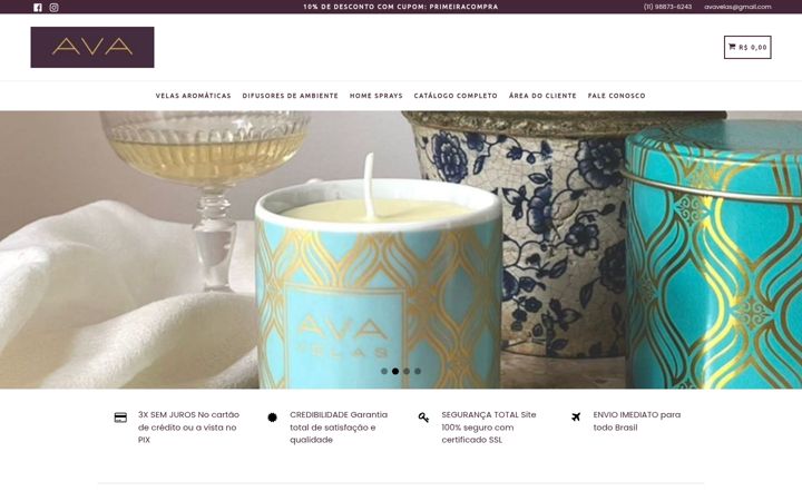 Screenshot of avavelas.com.br