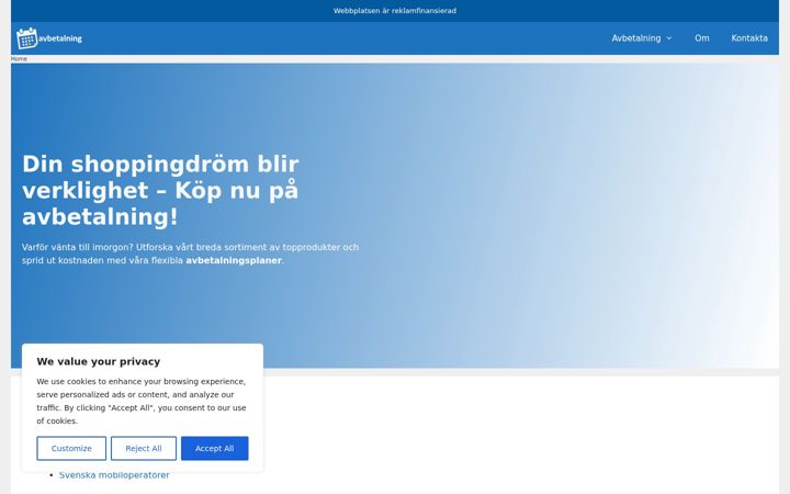 Screenshot of avbetalning.net