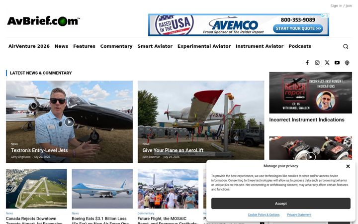 Screenshot of avbrief.com