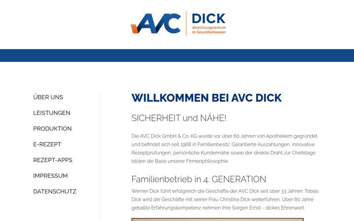 Screenshot of avc-dick.de