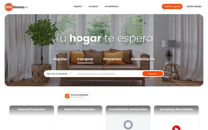 Screenshot of avcbienes.com