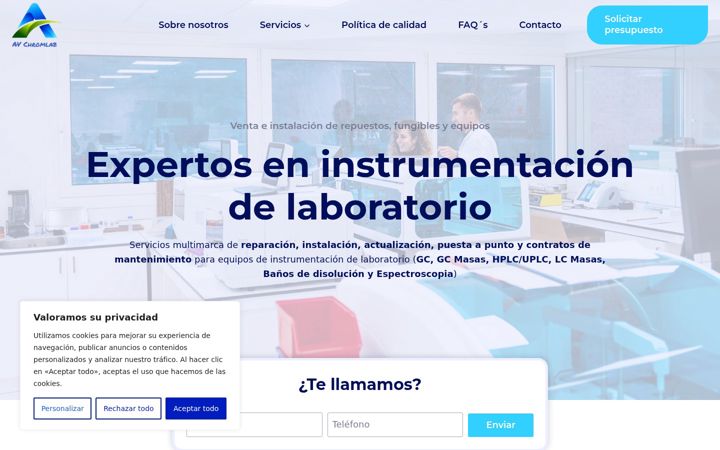 Screenshot of avchromlab.com