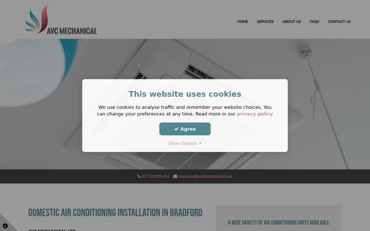 Screenshot of avcmechanical.co.uk