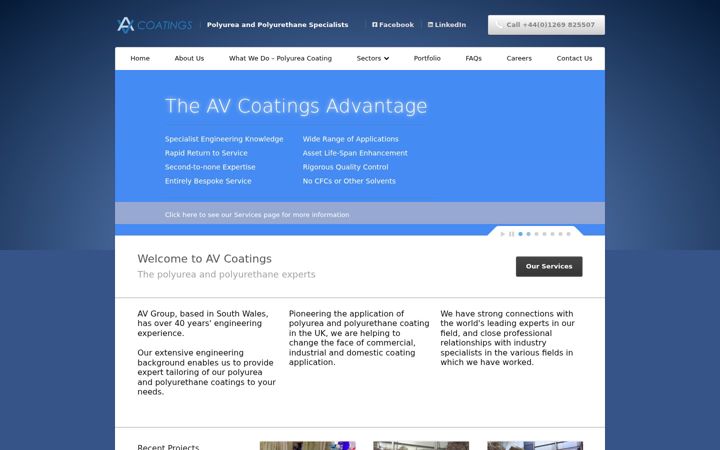 Screenshot of avcoatings.co.uk
