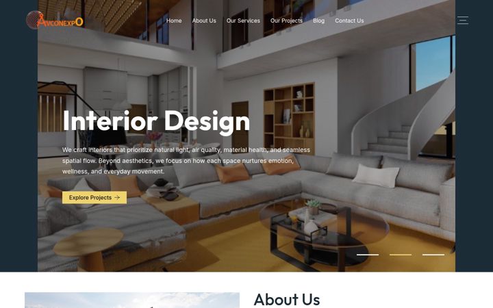 Screenshot of avconexpoarchitects.in