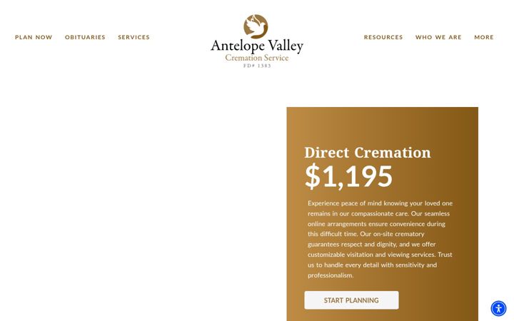 Screenshot of avcremationservices.com