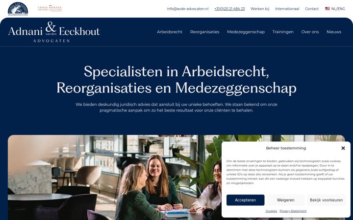 Screenshot of avde-advocaten.nl