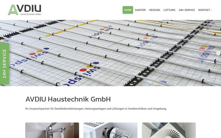Screenshot of avdiuhaustechnik.ch