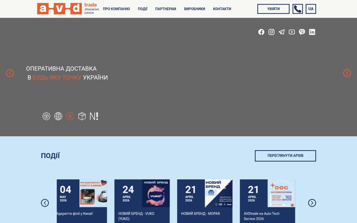 Snímek obrazovky avdtrade.com.ua