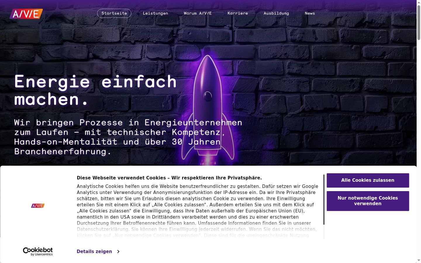 Screenshot del banner di consenso mostrato prima di qualsiasi interazione
