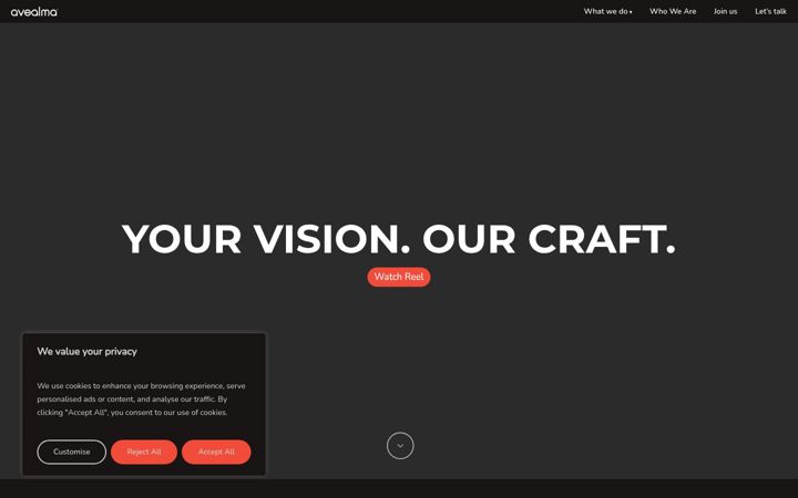 Screenshot of avealma.com