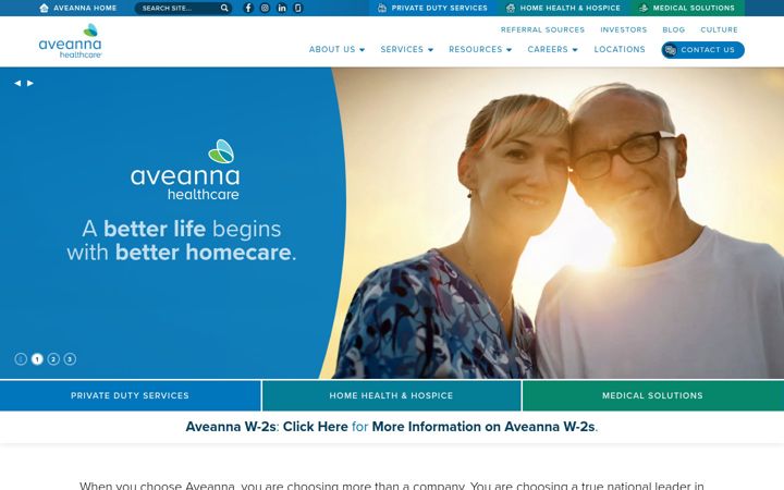 Screenshot of aveanna.com