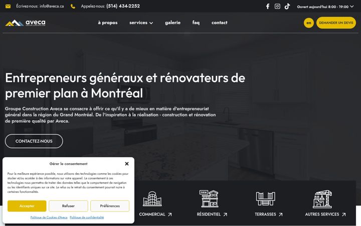 Screenshot of aveca.ca