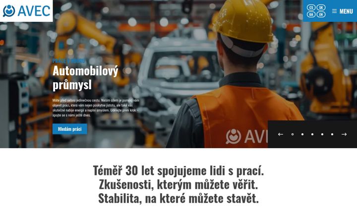 Zrzut ekranu avectrade.cz