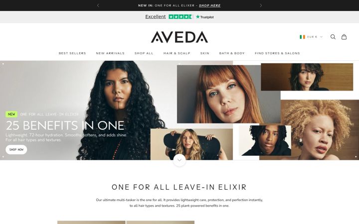 Captură de ecran a avedastore.ie