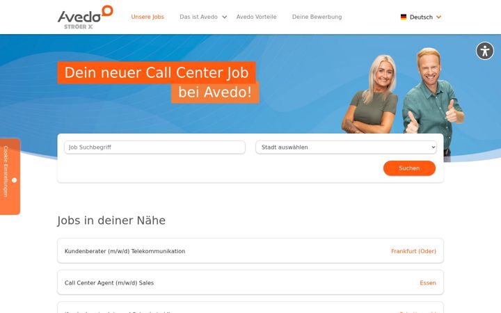 Screenshot of avedo.de