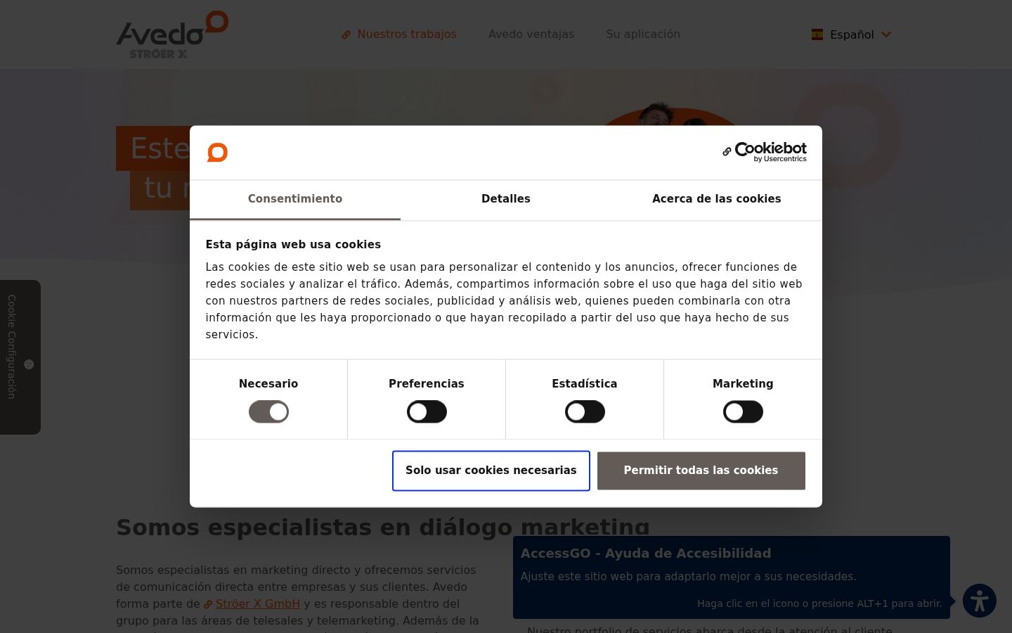 Screenshot tal-banner tal-kunsens muri qabel kwalunkwe interazzjoni