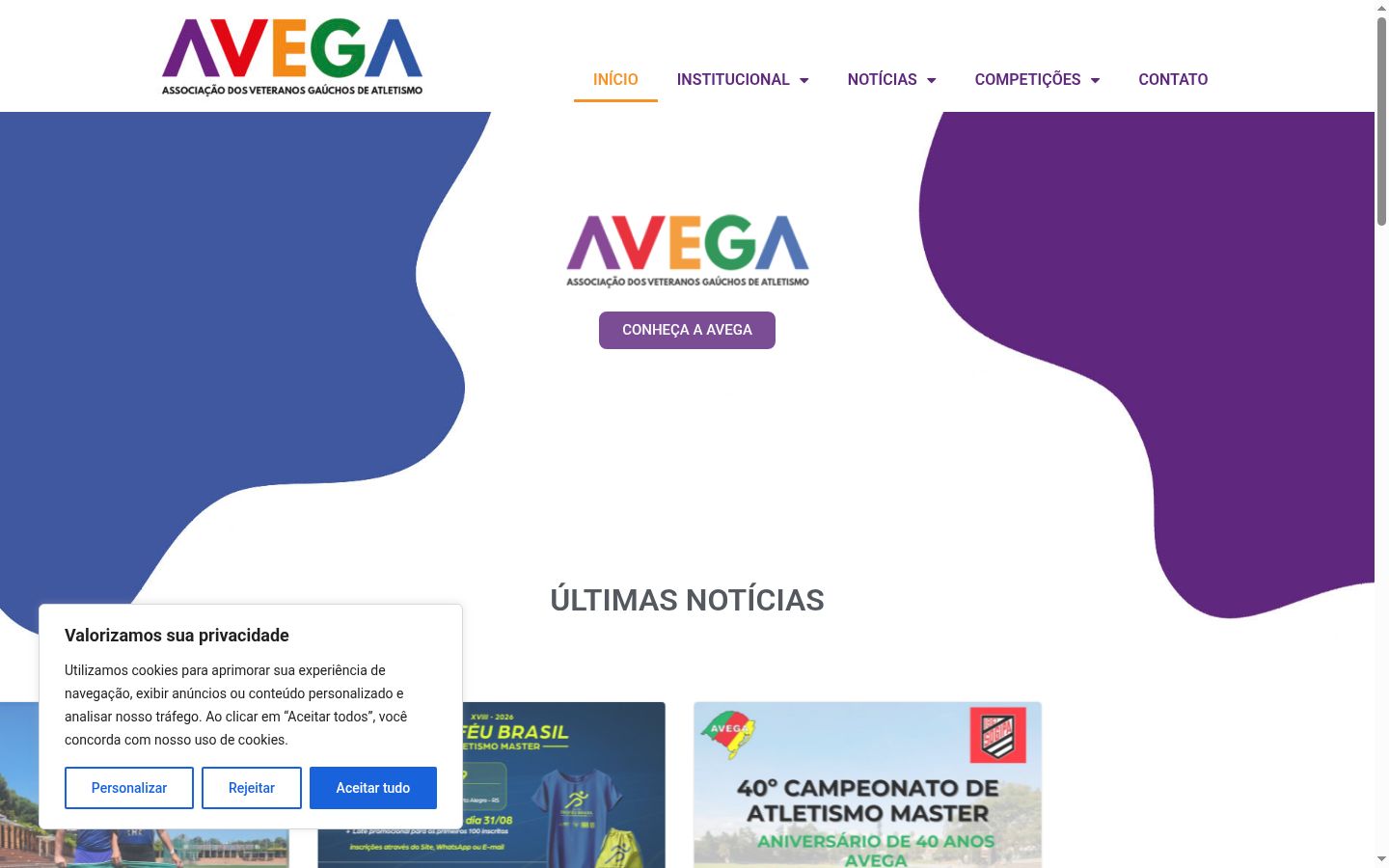 Captura de pantalla del banner de consentimiento mostrado antes de cualquier interacción
