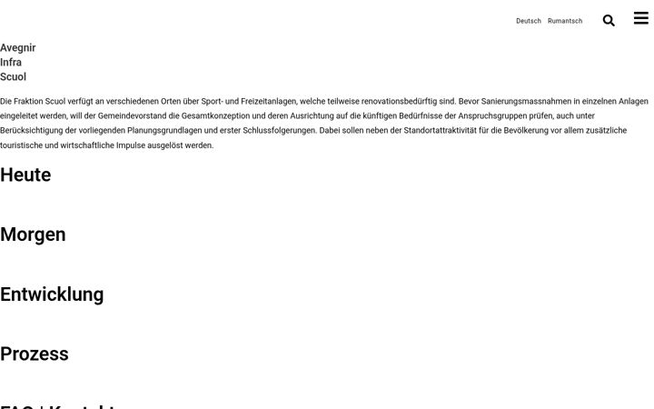 Screenshot of avegnirinfrascuol.ch