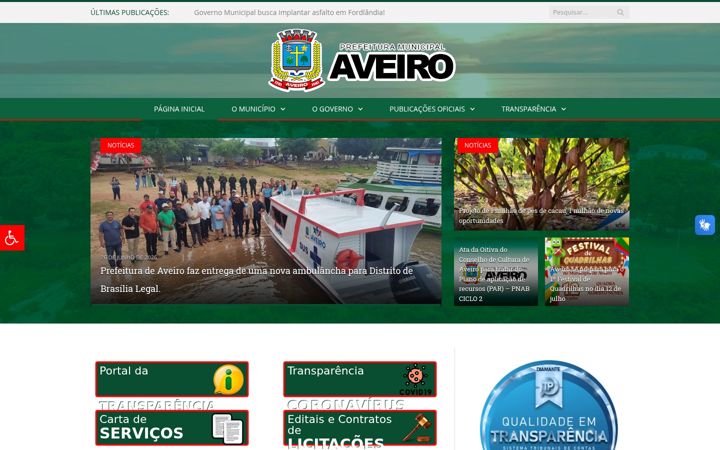 Screenshot of aveiro.pa.gov.br