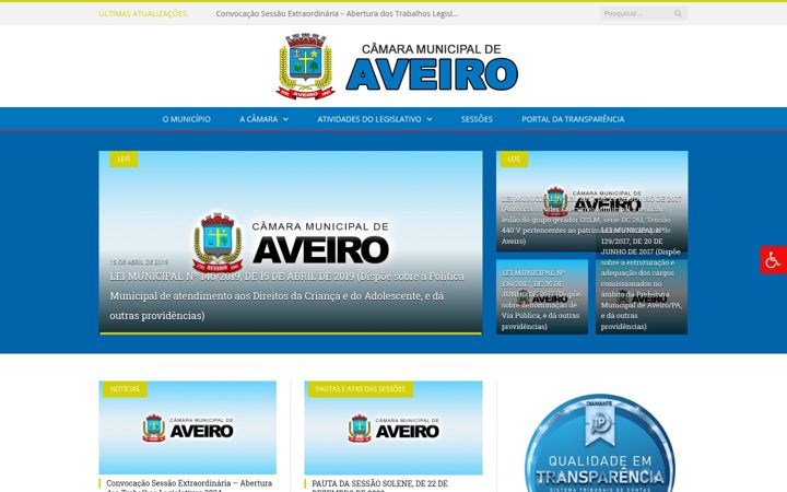 Screenshot of aveiro.pa.leg.br