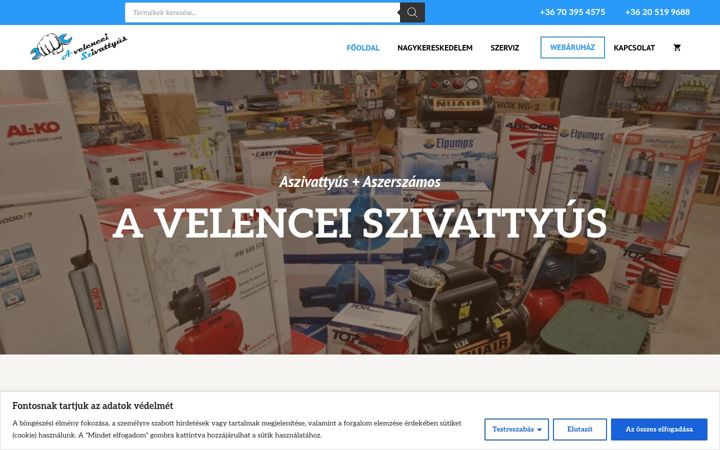 Screenshot of avelenceiszivattyus.hu
