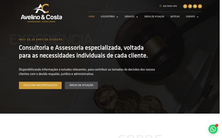 Screenshot stránky avelinoecosta.com.br