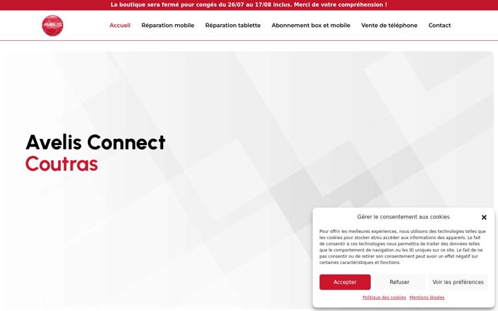 Screenshot of avelisconnect-coutras.com