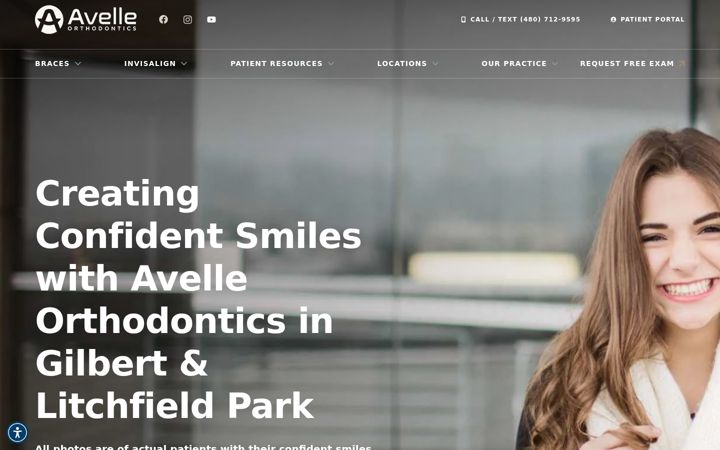 Screenshot of avelleorthodontics.com