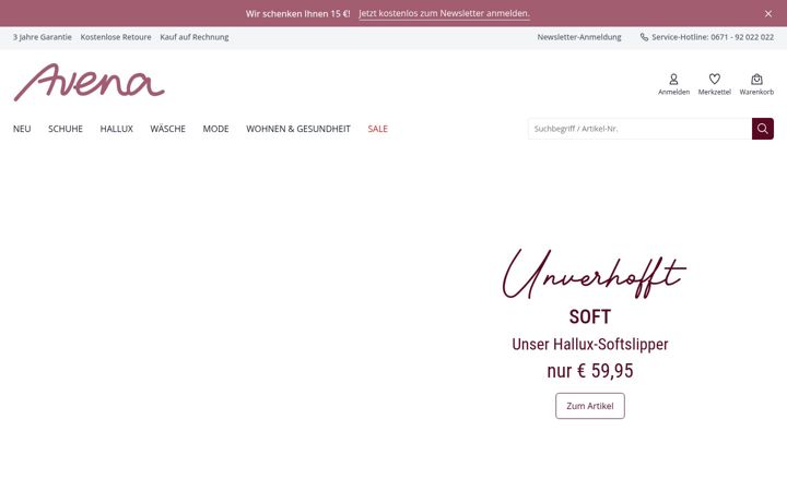 Screenshot van avena.de