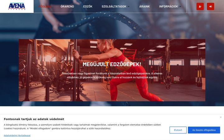 Screenshot of avenafitness.hu