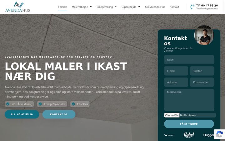 Screenshot of avendahus.dk