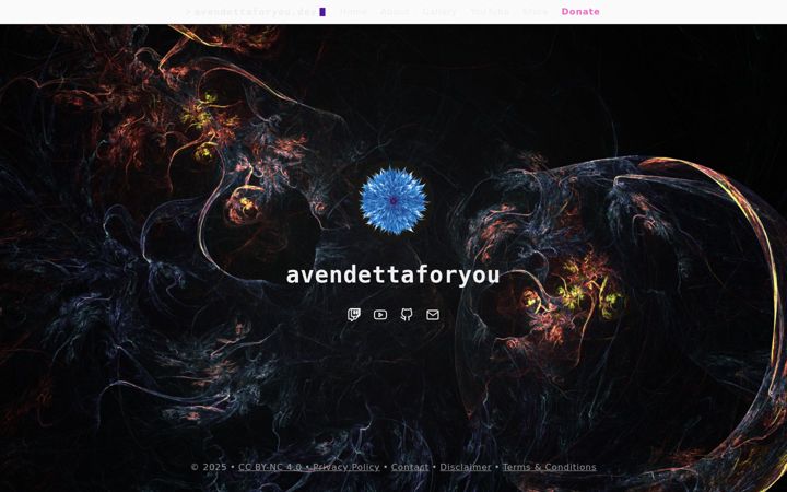Screenshot of avendettaforyou.dev